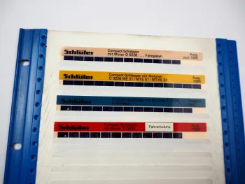 Schlüter Compact Schlepper Ersatzteilkatalog Ersatzteilliste 1985/87 Microfiches mit Schuppentafel