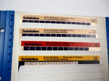 Schlüter Super Schlepper Ersatzteilkatalog Ersatzteilliste 1982/84 Microfiche mit Schuppentafel