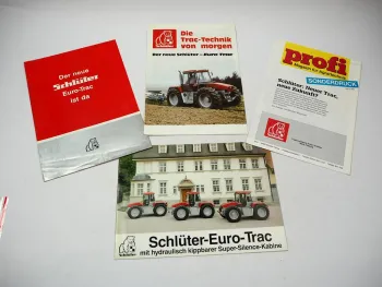 Schlüter Trac / Euro trac 1300 1600 1900 LS - 3 Prospekte & 1 Profi Stand 1990