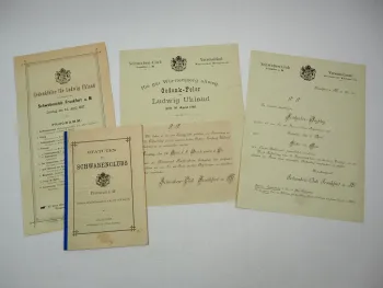 Schwabenclub Frankfurt Main Statut Einladung Gedenkfeier Uhland 1887