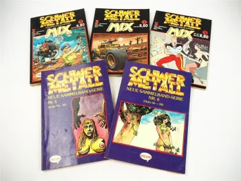 Schwermetall Fantastische Comics für Erwachsene 5 Hefte alpha comic Verlag 1987