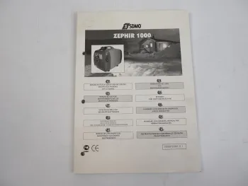 SDMO Zephir 1000 Stromerzeuger Bedienungsanleitung 2004