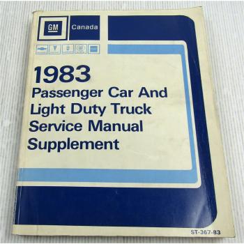Service Manual 1983 Supplement Chevrolet Pontiac Buick Oldsmobile GMC