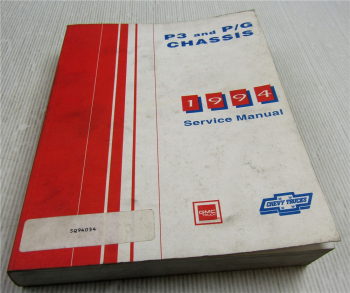 Service Manual Chevrolet Chevy Trucks P3 P/G Chassis Repair Manual 1994