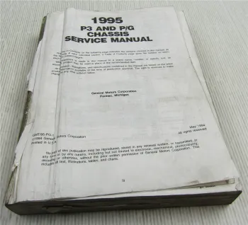 Service Manual Chevrolet Chevy Trucks P3 P/G Repair Manual 1995