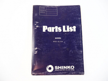 Shinko 5FB 10 14 15 18 20 25 Z CZ Forklift Truck Parts List Ersatzteilliste