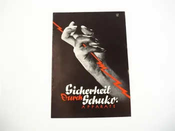 Sicherheit durch Schuko Elektrik Steckdosen Anschlusskasten Katalog ca. 1938