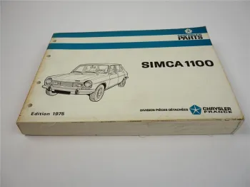 Simca 1100 Ersatzteilkatalog Spare parts Catalog 1975
