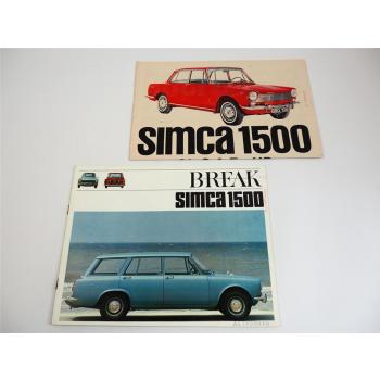 Simca 1500 Break Kombi PKW Prospekt 1960er Jahre französisch