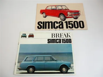 Simca 1500 Break Kombi PKW Prospekt 1960er Jahre französisch