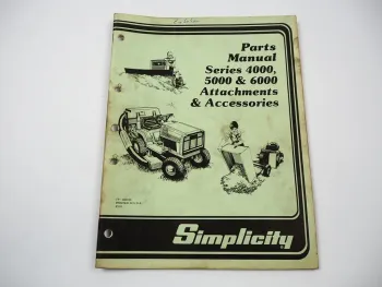 Simplicity Series 4000 5000 6000 Traktor Zubehör Ersatzteilliste Parts List 1983