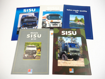 Sisu E11 E12 HMTV Truck LKW 5x Prospekt Brochure 1990er Jahre