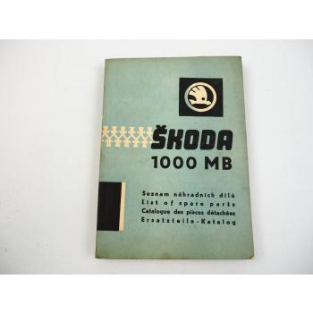 Skoda 1000MB 1000 MB Airable PKW Ersatzteilkatalog Spare Parts List 1964