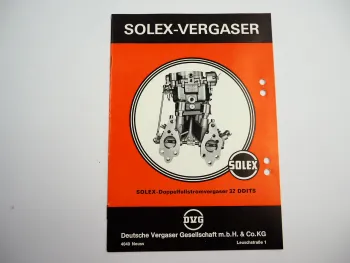 Solex 32 DDITS Doppel-Fallstromvergaser Betriebsanleitung 1973 NSU RO 80