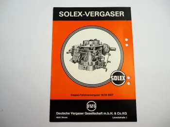 Solex 35/35 EEIT Doppel-Fallstromvergaser Betriebsanleitung 1971 Ford