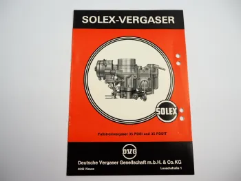 Solex 35 PDSI PDSIT Fallstromvergaser Betriebsanleitung Opel Ascona Olympia VW