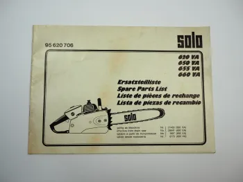 Solo 620 650 655 660 VA Motorsäge Ersatzteilliste Spare Parts List 1975