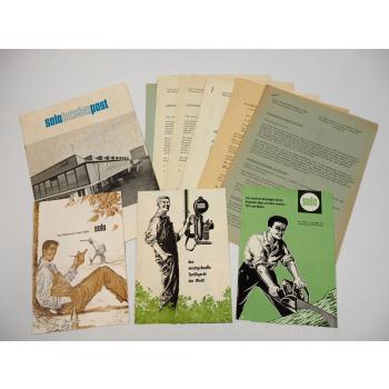 Solo Motorsäge Motorhacke Sprühgerät 3x Prospekt Kundenpost 1960er Jahre