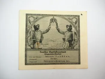 Sparkasse Philippstein Hessen Kriegsanleihe WK1 Sparkarte Kriegssparmarke 1917