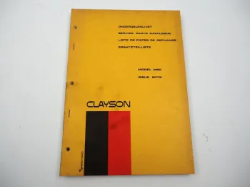 Sperry Clayson M80 Combine Mähdrescher Ersatzteilliste Parts List 1969
