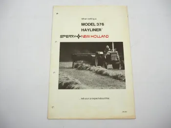 Sperry New Holland 376 Hayliner Presse Produktinformation 1975