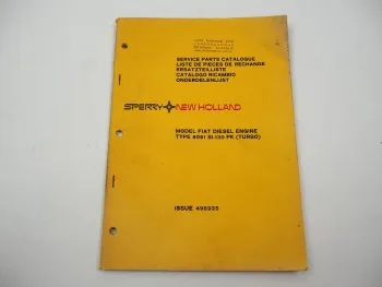 Sperry New Holland Fiat Diesel Engine 8061 SI-130 PK Combine Parts List 1981