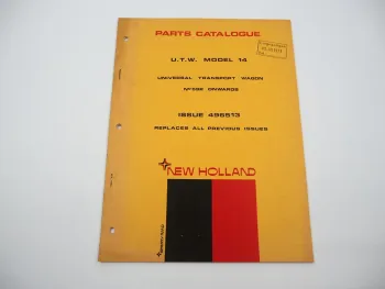 Sperry New Holland UWT14 Universal Transport Wagon Trailer Parts List 1973