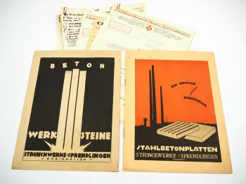 Stahlbeton Platten Strunck Sprendlingen 1925 Kundenurteile & Rechnungen Art Deco