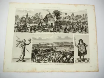 Stahlstich Nürnberg Kulturgeschichte Schützenfest Dorfkirchweihe ca. 1870