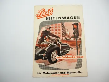 Steib LS200 S350 S500 Seitenwagen für Motorrad Roller Prospekt Nürnberg 1950er