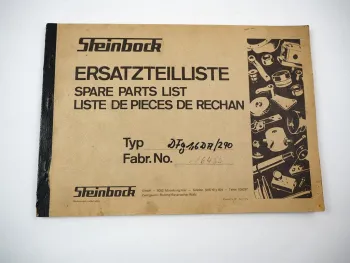Steinbock DFG 1,6 DA 290 Gabelstapler Ersatzteilliste Parts List 1970er Jahre