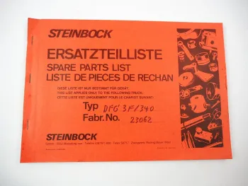 Steinbock DFG3F 340 Gabelstapler Ersatzteilliste Parts List 1970/80er J.