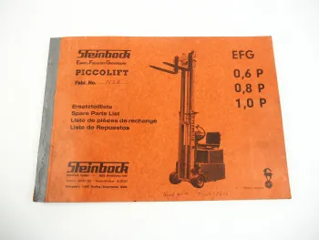 Steinbock EFG 0.6 0.8 1.0 P Gabelstapler Piccolift Ersatzteilliste Schaltplan