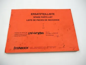 Steinbock EFG 1,6 TD 481D Elektro Gabelstapler Ersatzteilliste Bildkatalog 1982