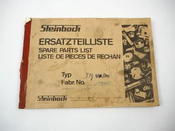 Steinbock TFG 4DR 340 Gabelstapler Treibgas Ersatzteilliste Parts List ca. 1978