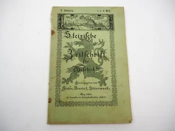Steirische Zeitschrift für Geschichte Ausgabe 1904 Graz Österreich