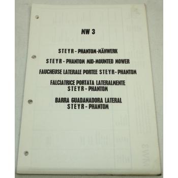 Steyr MW3 Phantom-Mähwerk Ersatzteilliste Spare Parts List 1975