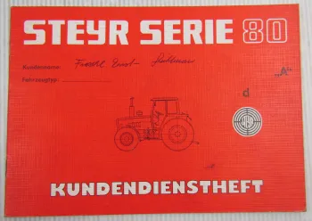 Steyr Traktor Typ 8055a Kundendienstheft Scheckheft Serie 80 Auslieferung 1983