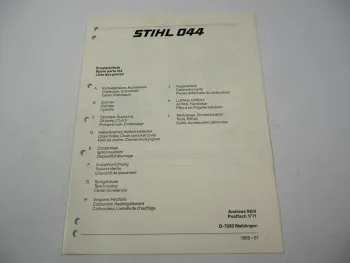Stihl 044 Kettensäge Ersatzteilliste Spare Parts List Liste des pieces 1988