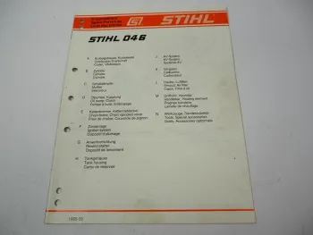 Stihl 046 Kettensäge Ersatzteilliste Spare Parts List Liste des pieces 1995