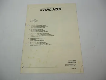 Stihl HOS Schärfgerät Ersatzteilliste Spare Parts List Liste des pieces 1981