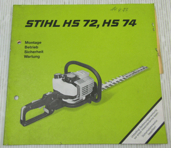 Stihl HS 72 74 Heckenschere Betriebsanleitung Wartung