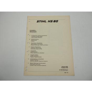 Stihl HS60 Heckenschere Ersatzteilliste Spare Parts List 1984