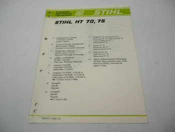 Stihl HT 70 75 Hochentaster Ersatzteilliste Spare Parts List Liste des pieces 99