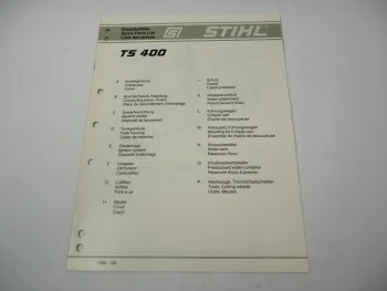 Stihl TS 400 Trennschleifer Ersatzteilliste Spare Parts List Liste des pieces 95