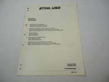 Stihl USG Universal Schärfgerät Ersatzteilliste Spare Parts List Liste pieces 83