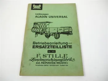 Stille Aladin Universal Betriebsanleitung Ersatzteilliste ab Masch Nr. 4976