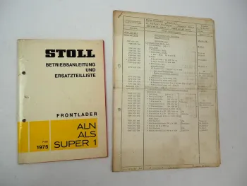Stoll ALN ALS Super1 Frontlader Fendt Farmer Betriebsanleitung Ersatzteilliste