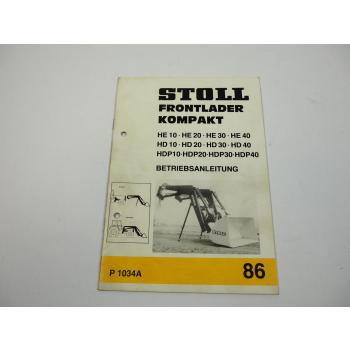 Stoll Frontlader Kompakt HE HD HDP 10 20 30 40 Betriebsanleitung 1986 Bedienung