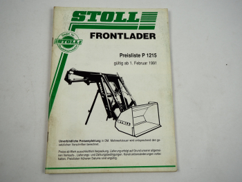 Stoll Frontlader Preisliste P 1215 ab Februar 1991